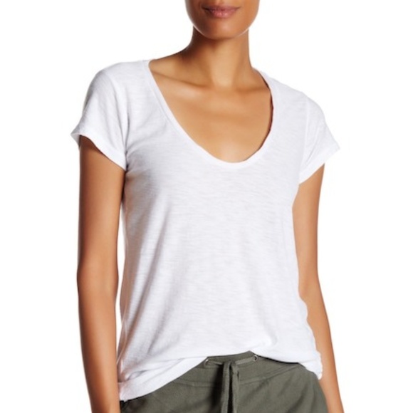 James Perse Womens Deep V-Neck Tee